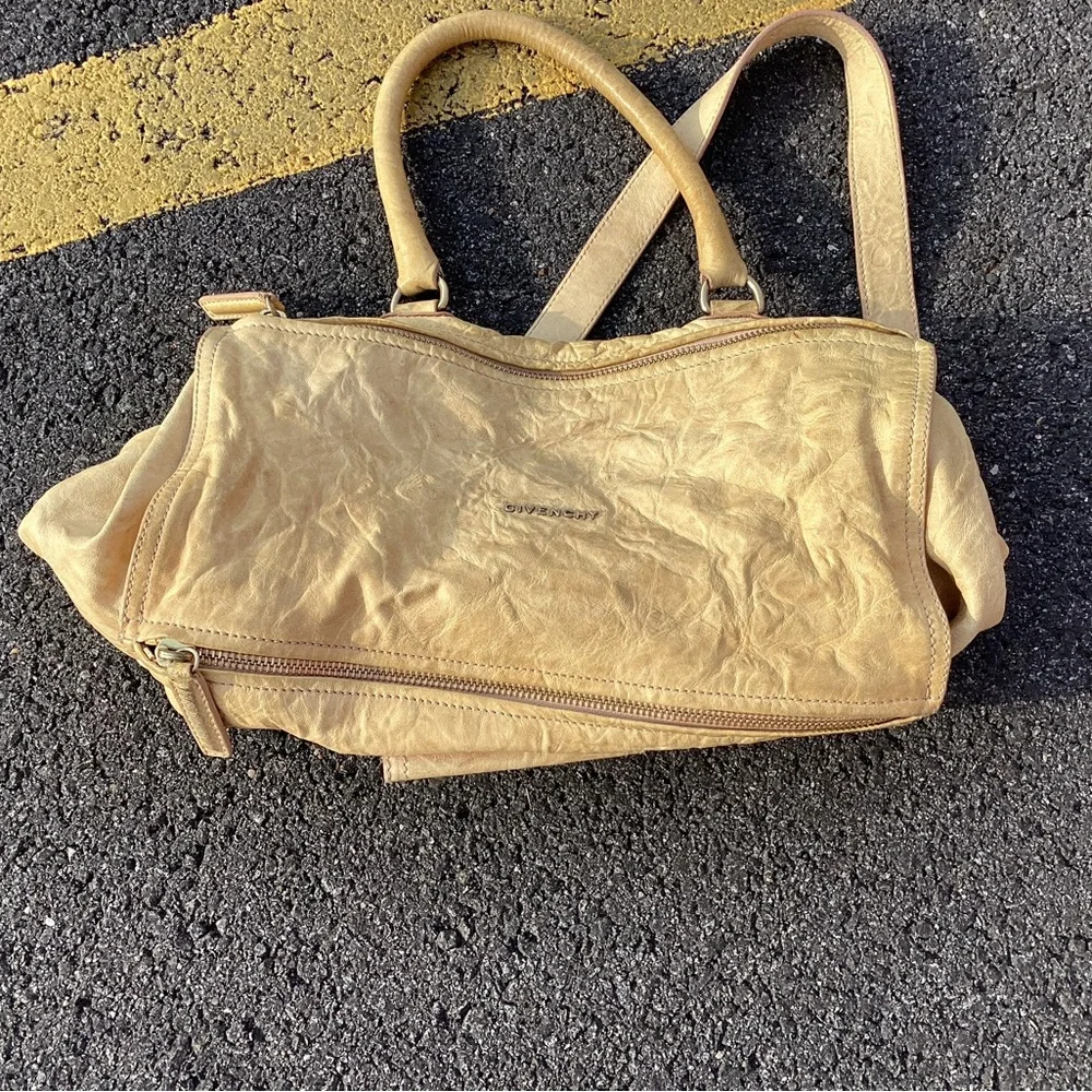 Givenchy Black and Tan Canvas Backpack with Leather Trim